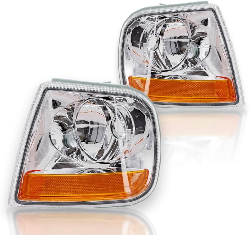 For 2001 02 2003 Ford F-150 Pair Park/Signal Lights Driver and Passenger Side Unit includes signal lamp; Lightning FO2520170 FO2521170-replaces 1L3Z 13201BA 1L3Z 13200BA