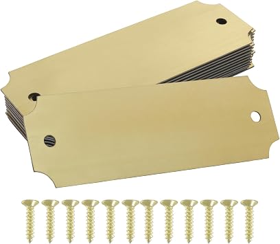 Golden 12pcs 3" W x 1" H Stainless Steel Name Tag Frame