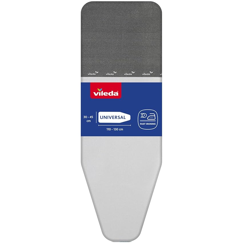 Immagine del prodotto Vileda Rapid Copriasse Da Stiro Universale, In Cotone E Alluminio, Termoriflettente, Con Fermacorda, Grigio, 135 X 53.01 X 0.51 Cm