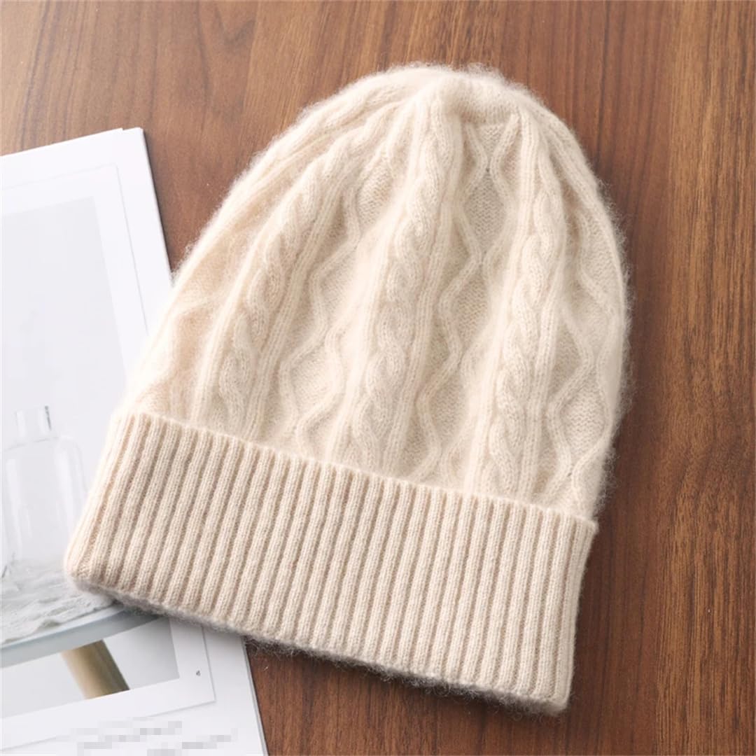 100% Pure Laine Femmes Hiver Chapeau Chaud Doux Tricoté Laine Bonnet Bonnet Hip Hop Losange Skullies Casquette Pour Dame
