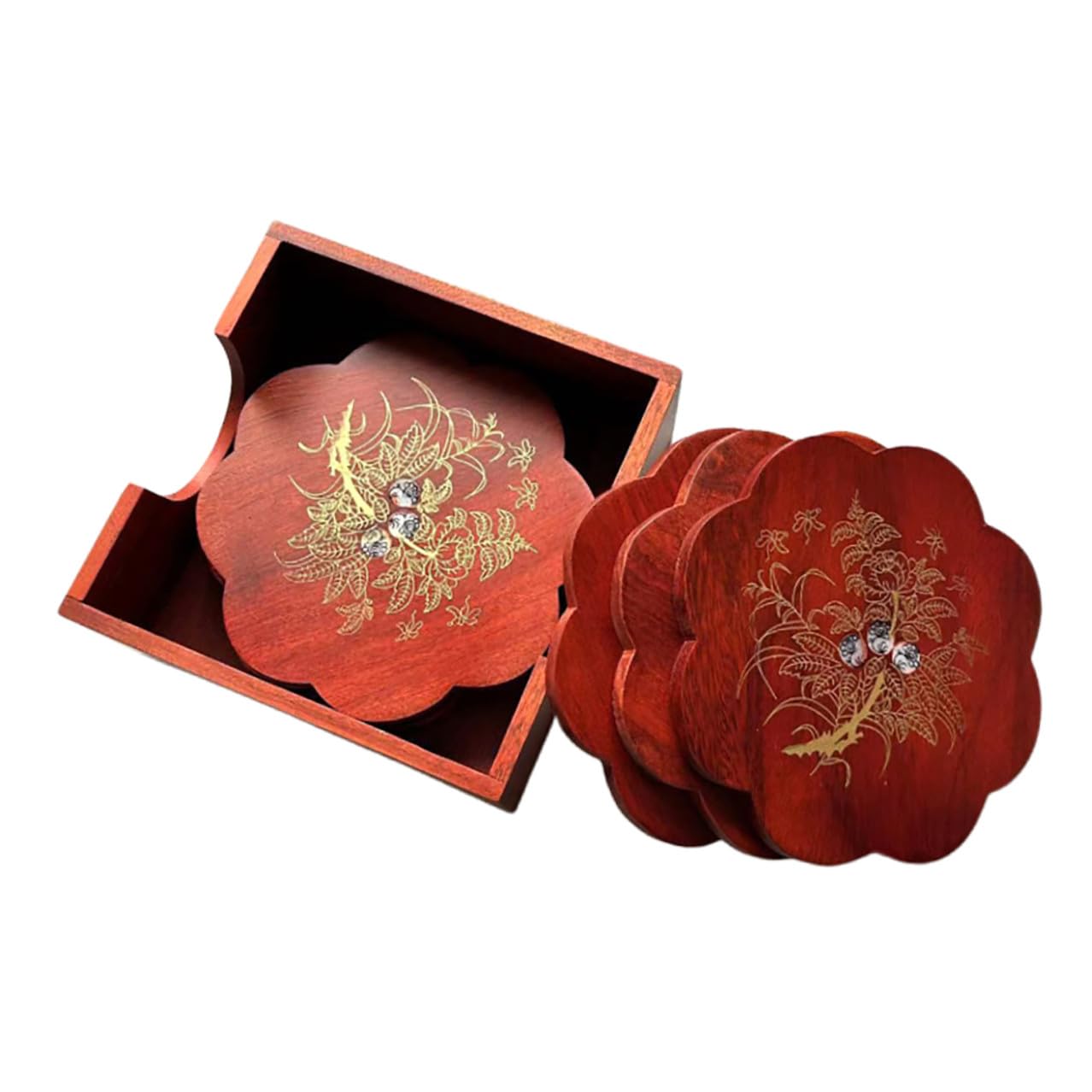 Dessous de plat en bois rouge Homoyoyo pour éviter les brûlures et traces sur vos tables
