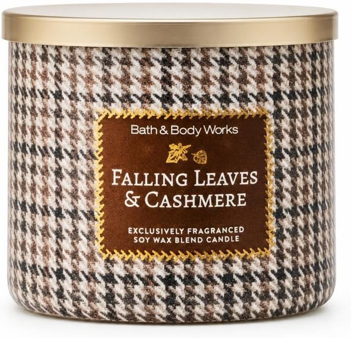 Bath & Body Works Falling Leaves & Cashmere 3 Wick Candle - Fall 2026