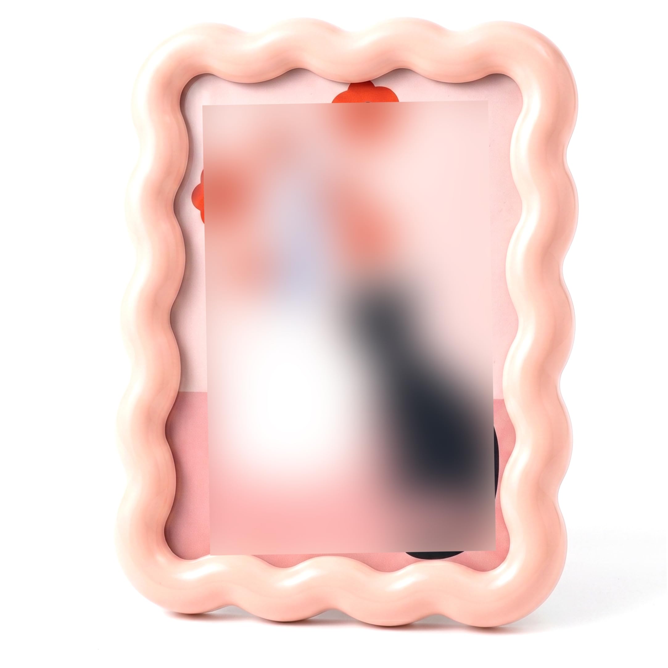 Scalloped Picture Frame, 6.9x5.3 Inch Sturdy Acrylic Picture Frame with Desktop Stand, Cute Wavy Frames for Home Office Dorm - Style-2 Scalloped