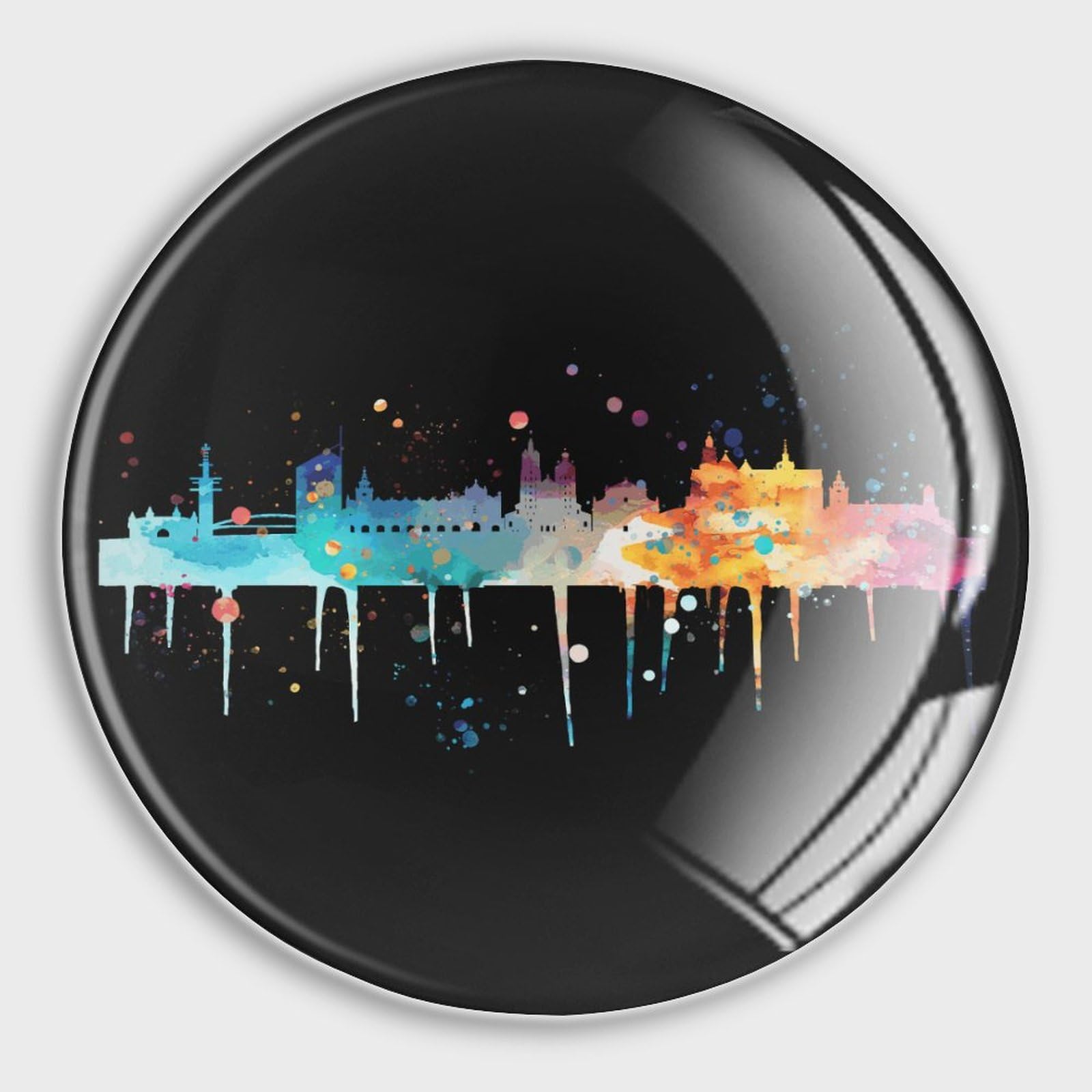 Aimants de réfrigérateur de qualité supérieure en verre Skyline petits magnets décoratifs