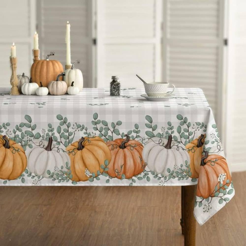 Nappe rectangulaire de table de cuisine blanche 140x240 pour buffet de fête