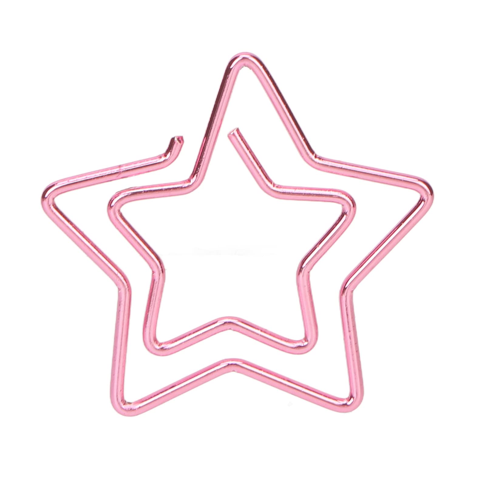 Graziose graffette, 24 graffette a forma di stella, graffette metalliche antiruggine con processo di placcatura rosa, for ufficio, libri scolastici, promemoria, carta, poster