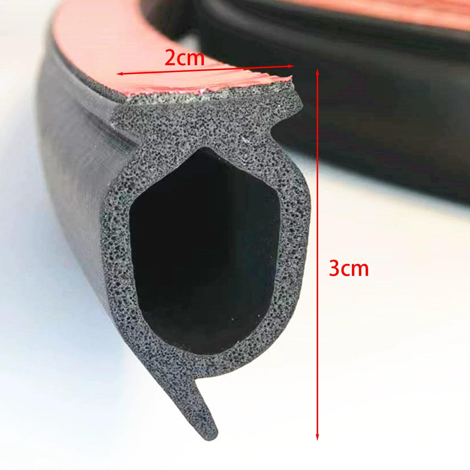 3 cm Dichtungsband, Gummidichtung Selbstklebend, Tür Zugluftstopper, D-Form, Selbstklebend, Universeller Typ for Rolltore, Schalldichte Geräuschisolierungsdichtung, Frei Geschnitten