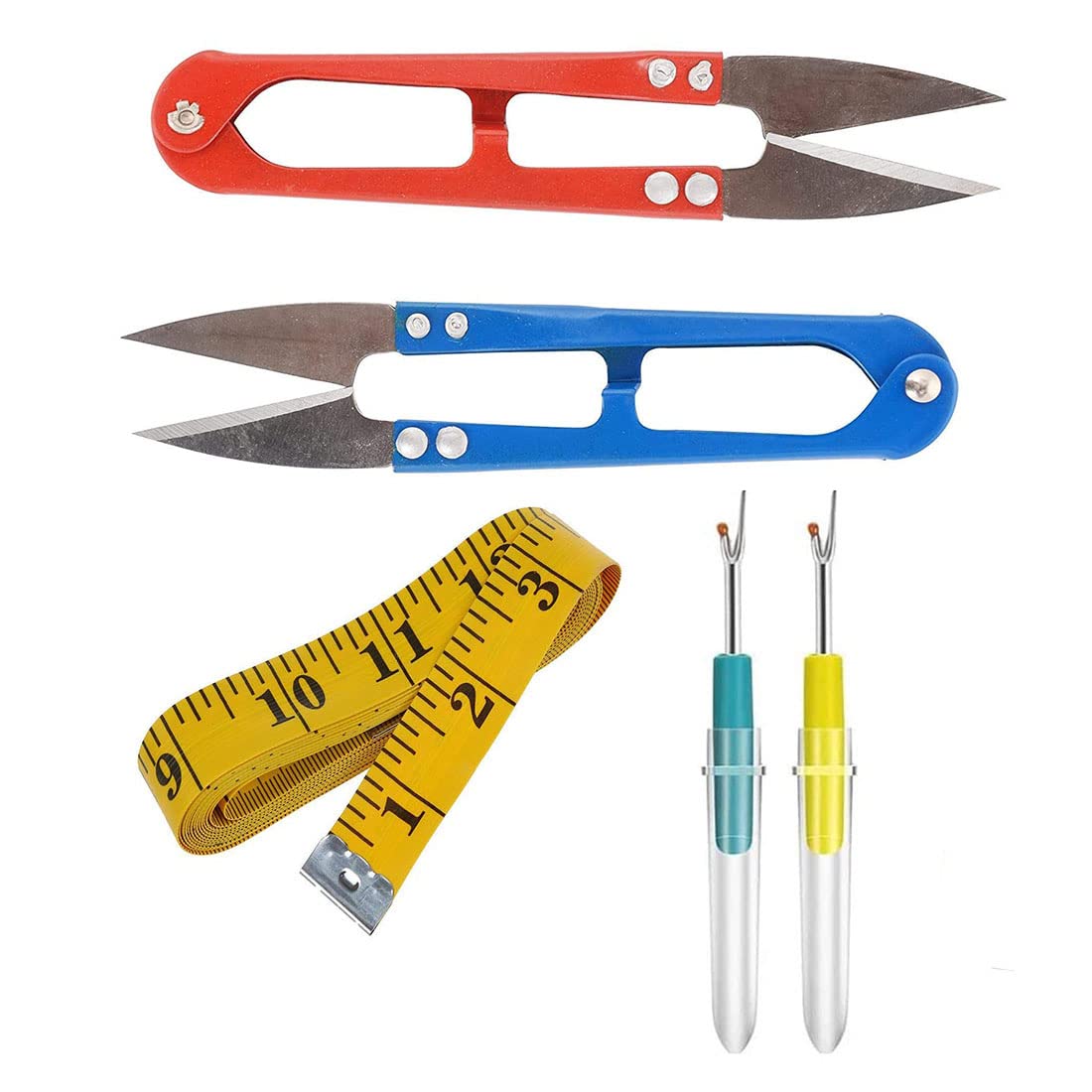 faas 2 PS Plastic Seam Ripper Stitch Unpicker Sewing+ 2 PS Thread Cutter +1 PS Measuring Tape