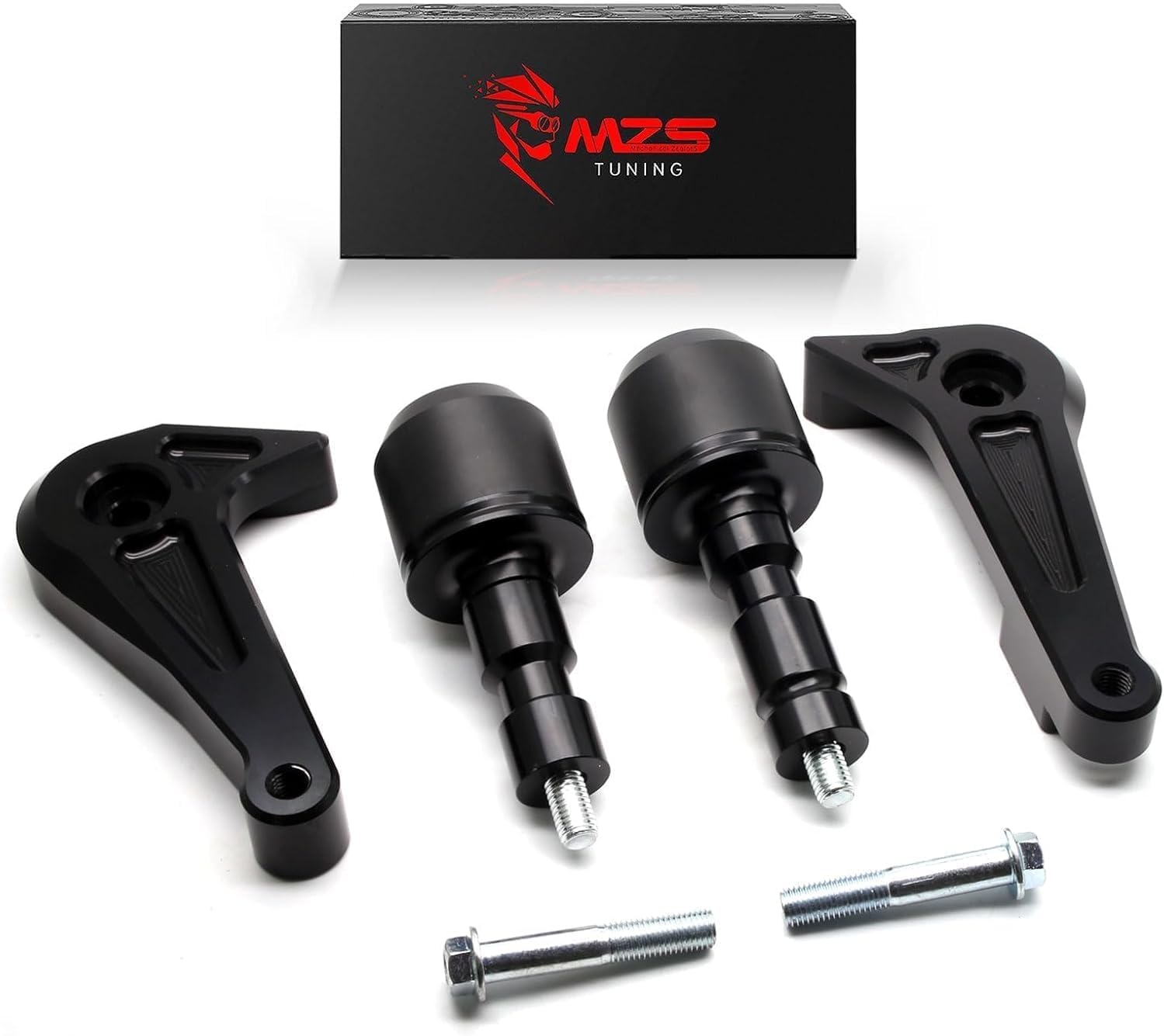 MZS Motorcycle Frame Sliders, YZF-R6 Falling Crash Protector Guards No Cut Kits CNC Black Compatible with YZF R6 2017 2018 2019 2020 2021