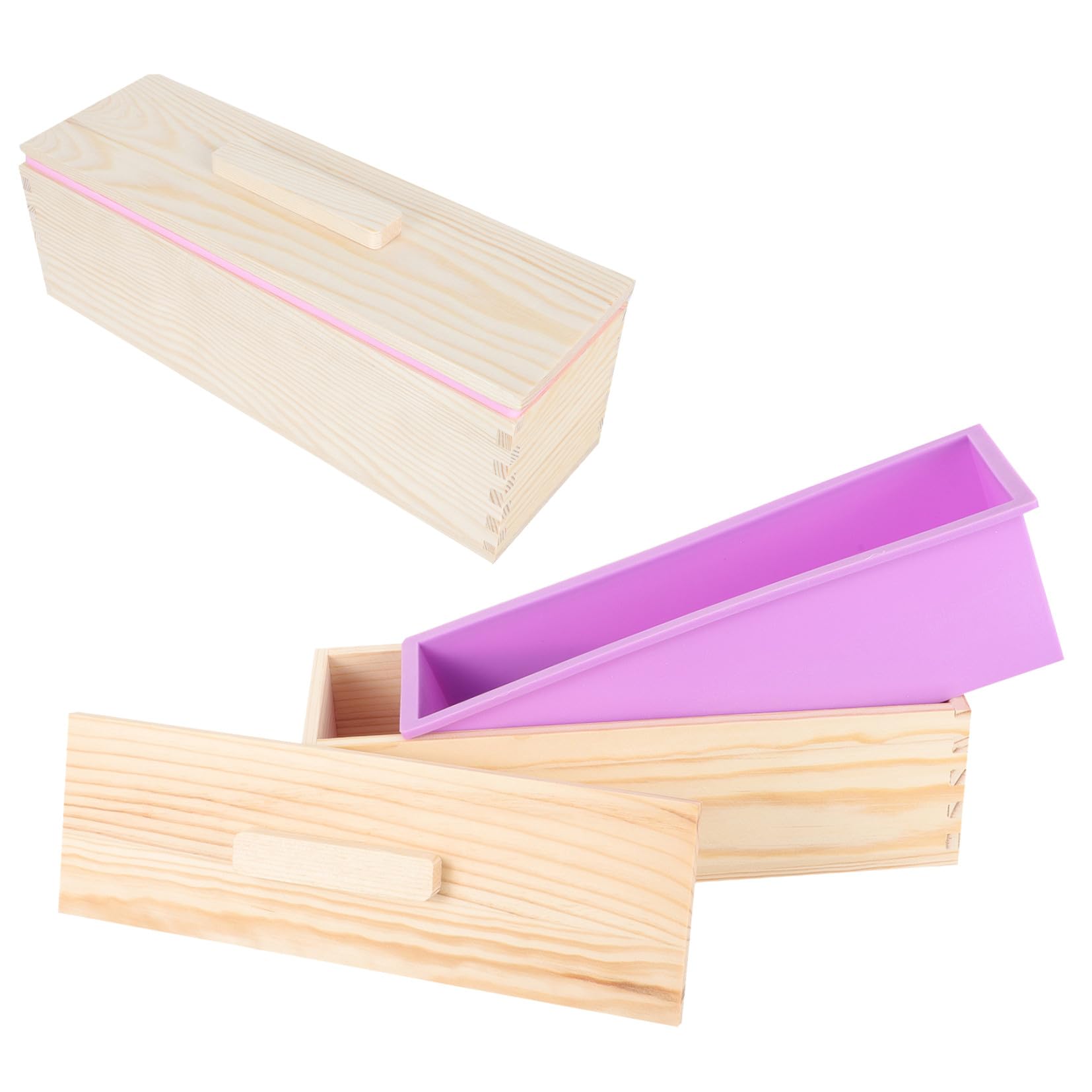 Holz-toastform mit Deckel Langlebige Flexible Brotbackform aus Holz und Silikon Vielseitige Kastenform für Ofen Sauerteig Kuchen und Seifenherstellung Brotdose für Frische