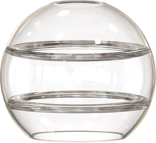 Homebelife Pantalla de cristal transparente, pantalla especial de doble anillo para reemplazo de lámpara, diámetro 7.7 pulgadas, altura 6.7