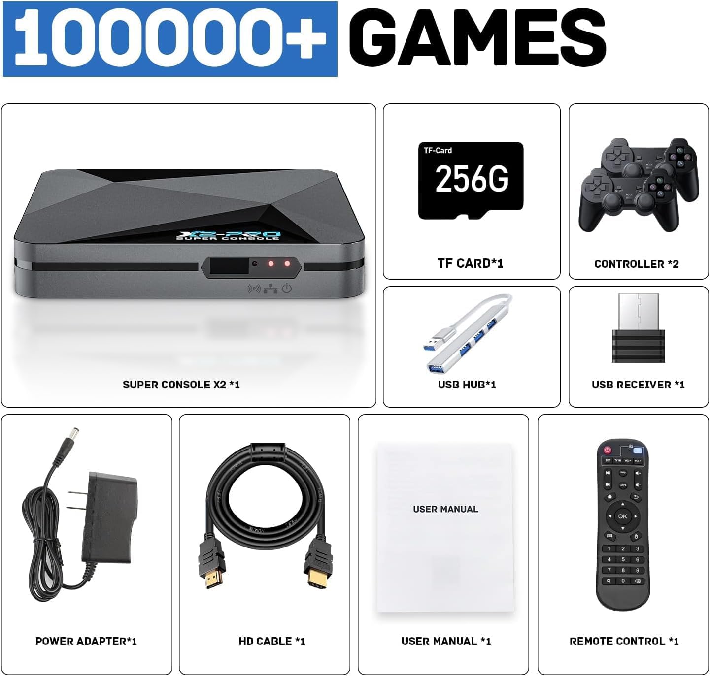 Kinhank Super Console X2 pro with 100000+Games Retro Game Console,Video Game Console with EmuELEC 4.6/Android 9.0 in 1, 2.4G+5G and BT 5.0,Compatible with 65+ Emulators,2 Controllers - Image 7
