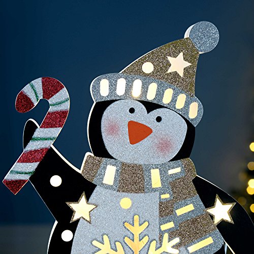 Werchristmas Pre-Lit Penguin Christmas Decoration, 31 Cm - Multi-Colour #TOP4