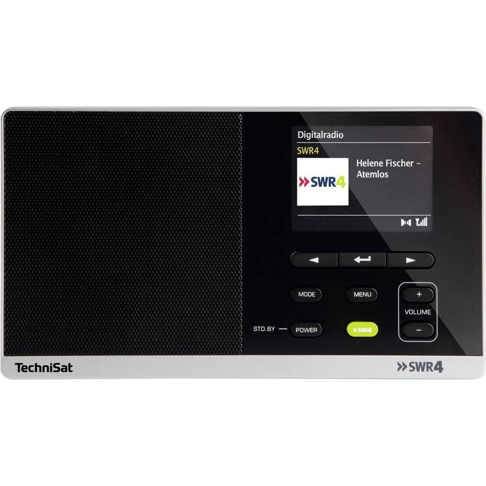 TechniSat Digitradio 215 SWR4 Edition Radio Dab Portable (Dab+, FM, écran Couleur, Touche de sélection directe SWR4, réveil, mémoire des favoris, Prise Casque, Alimentation Secteur et Piles) Noire