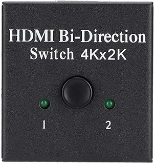 ASHATA HD HDMI Splitter,3D 1080P 4Kx2K HD Bidirectional HDMI Splitter 2-Port Switcher Selector DC 5V / 1A,HDMI Port Splitter Support HDTV, Blu-ray Player,Smart TV Box