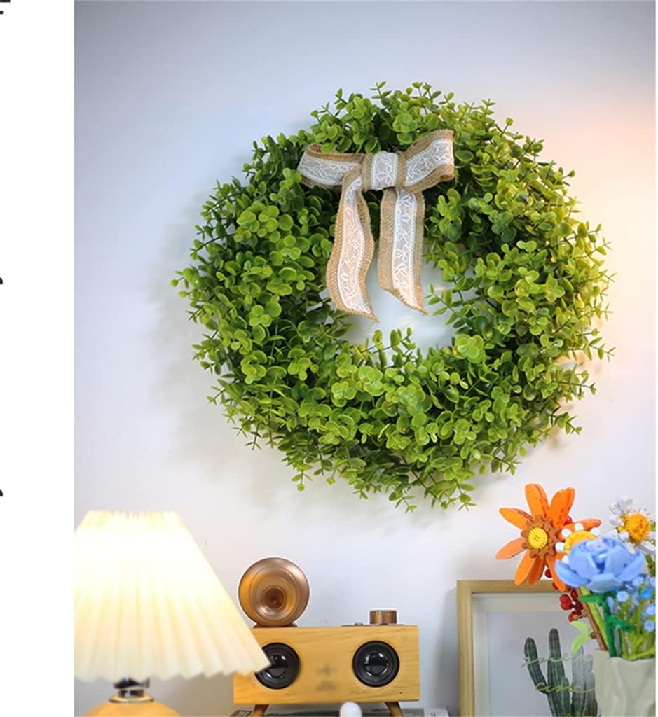 Small Fresh Flower Wreath Door Decoration Rural Wind Wall Decoration Balcony Flower Wreath Door Hanging(44cm)