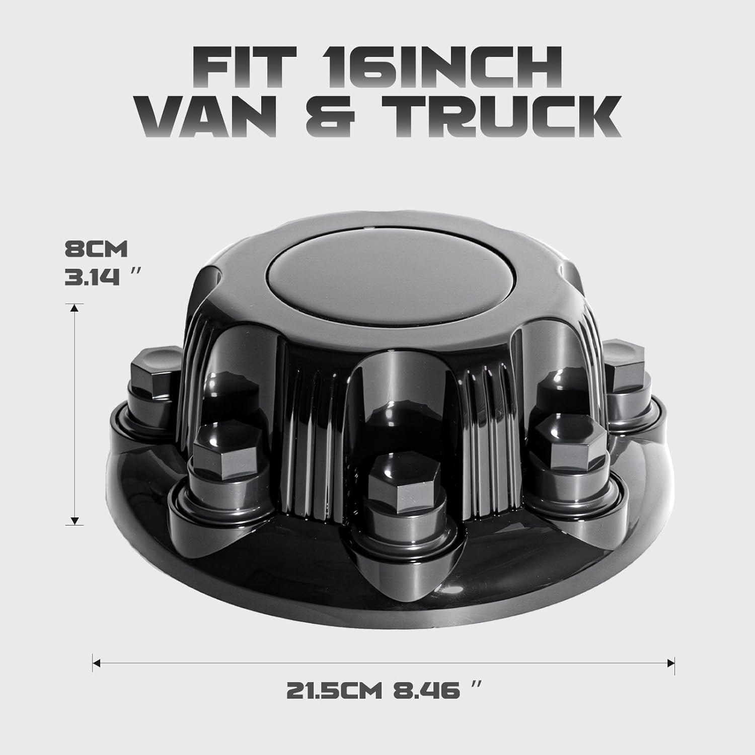 Chrome Wheel Center Caps - Compatible with Select 16-17 Inch Van & Truck, Replacement for 5079, 15039489, 15039488, 9597169, 9597170, Fits Chevy 8 Lug Center caps and 8 Lug Center caps Requirements Black 1 PCS