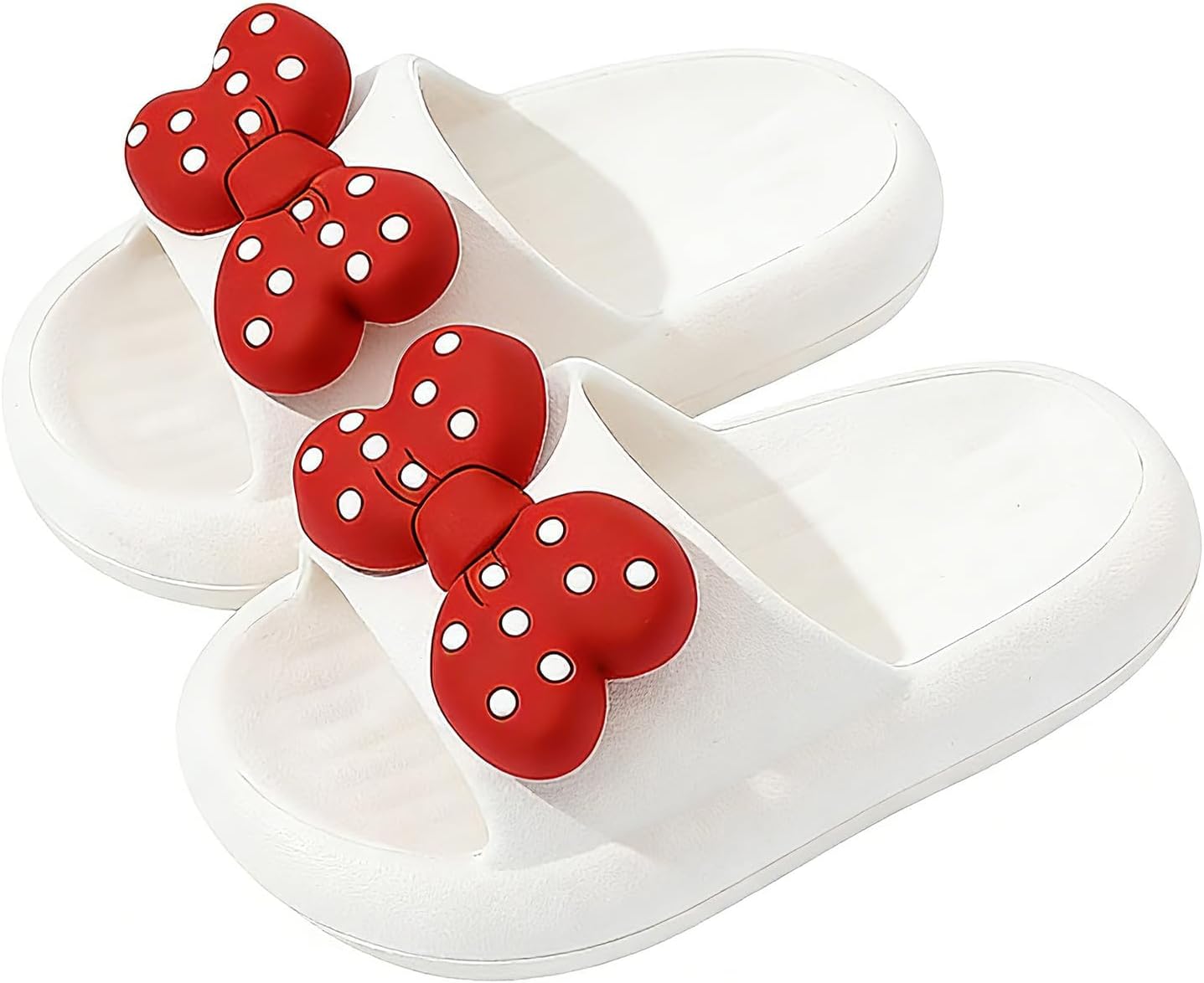 Girls EVA Slides with Bow Kids Open Toe Shower Sandals for Summer