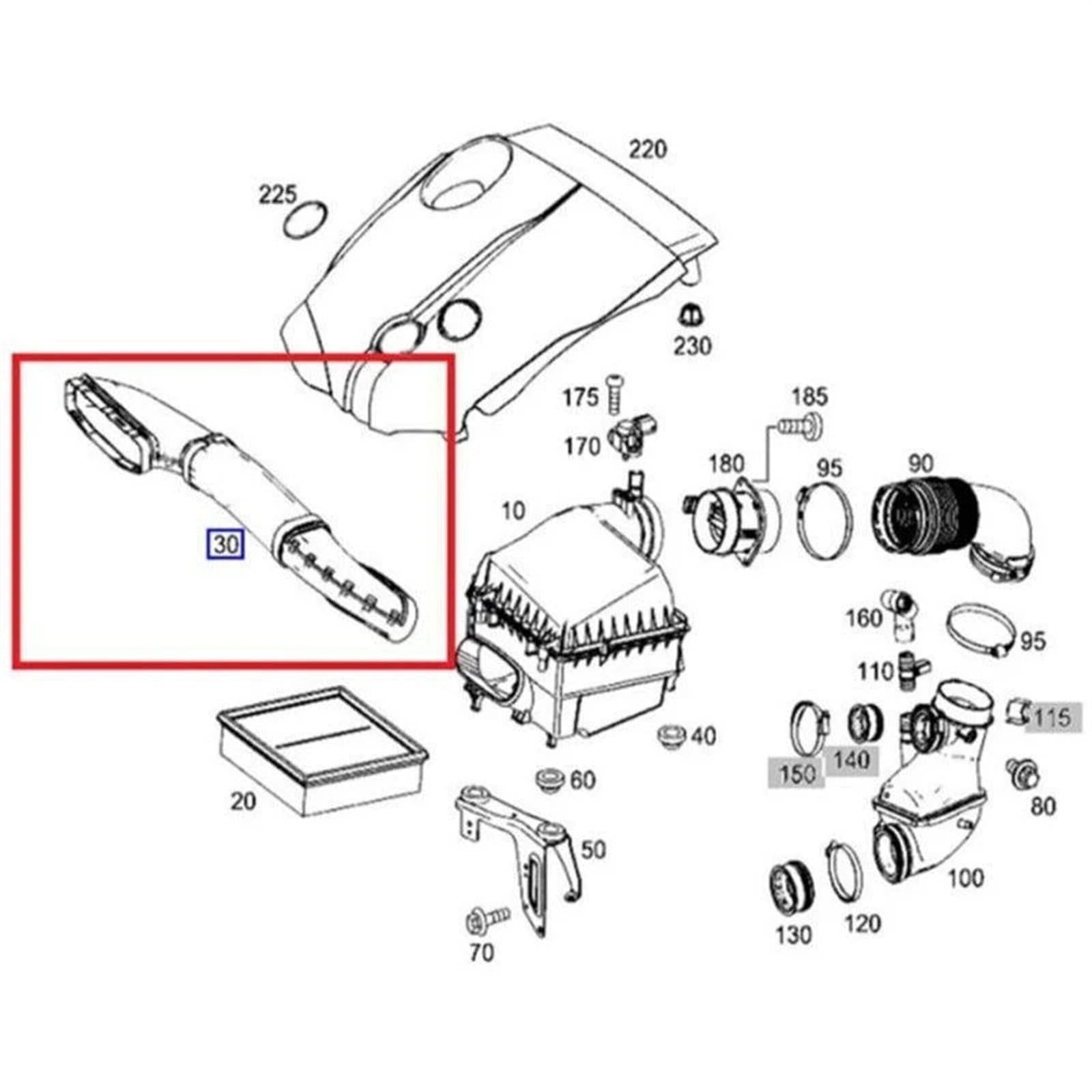 Tubo Aspirazione Aria Motore A6510900000 A6510904337 Per Mercedes W176 W246 W117 W156 – Sostituzione Collettore Di Aspirazione Per AB CLA Classe GLA