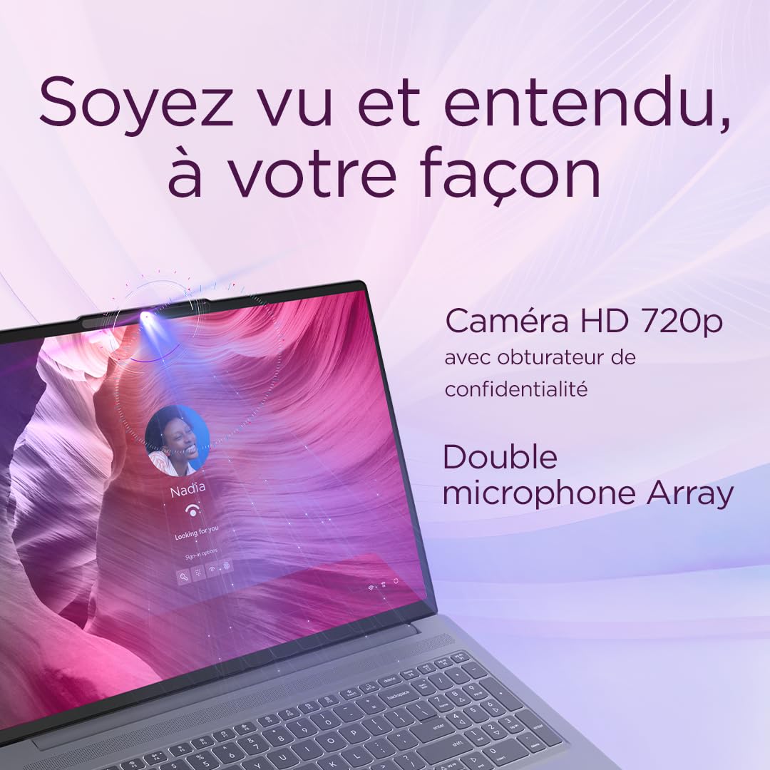 Lenovo IdeaPad Slim 3 16ARP10 - Ordinateur Portable 16'' WUXGA (AMD Ryzen 5 150, RAM 16Go, SSD 512Go, AMD Radeon 660M Graphique, Windows 11 Home) Clavier AZERTY Français - Luna Gris