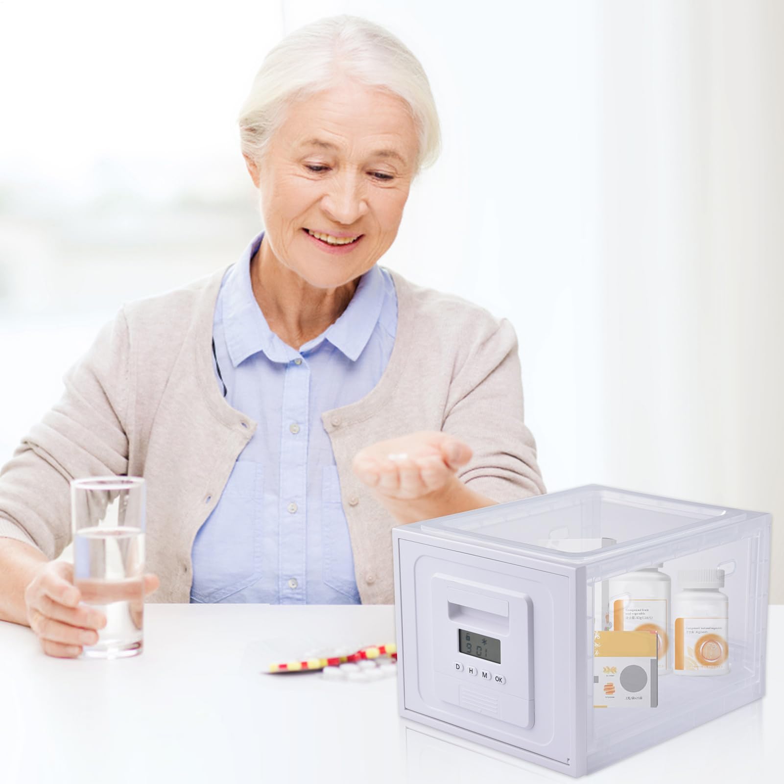 Cassette di blocco per articoli personali - organizzatore di archiviazione | bloccabile | Contenitore sicuro per alimenti per cucine, frigoriferi, medicine, bottiglie di prescrizione per bambini, scatol