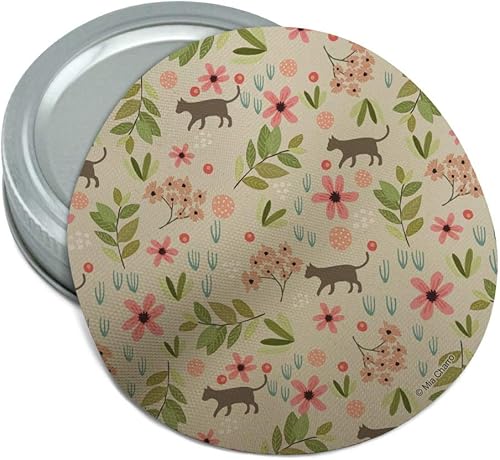 Abridor de tapa antideslizante de goma redonda para gatos y flores