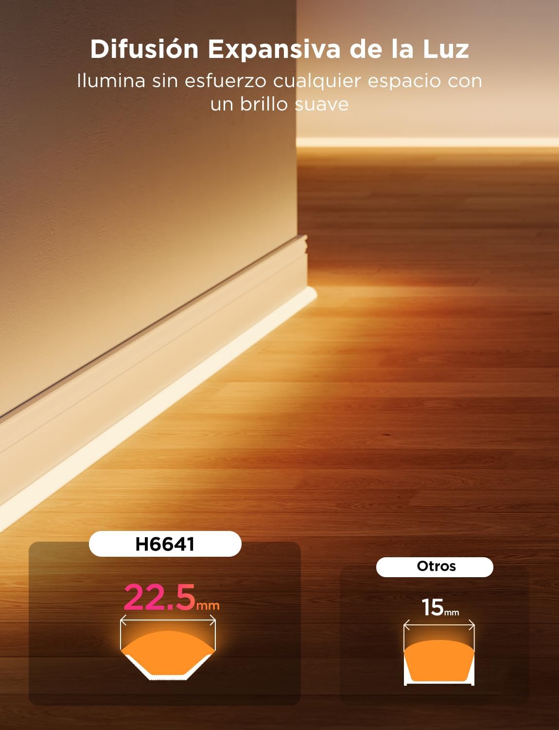 Govee Neon Tira LED para Cenefa, 3M RGBIC Luces LED de Luz para Líneas | Compatible con Matter, Sinc de Música, Cortable, para Sala de estar, Sala de Juegos, Dormitorio, Corredor