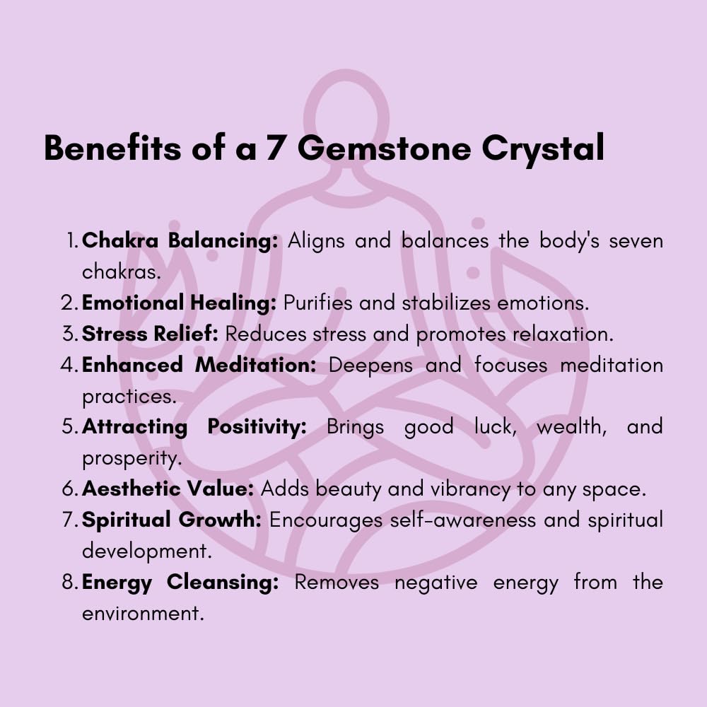 Thumb Worry Stone for Anxiety 7 Chakra Crystals Healing Stones, Oval Chakra Worry Stone, Meditation Crystal - Image 3