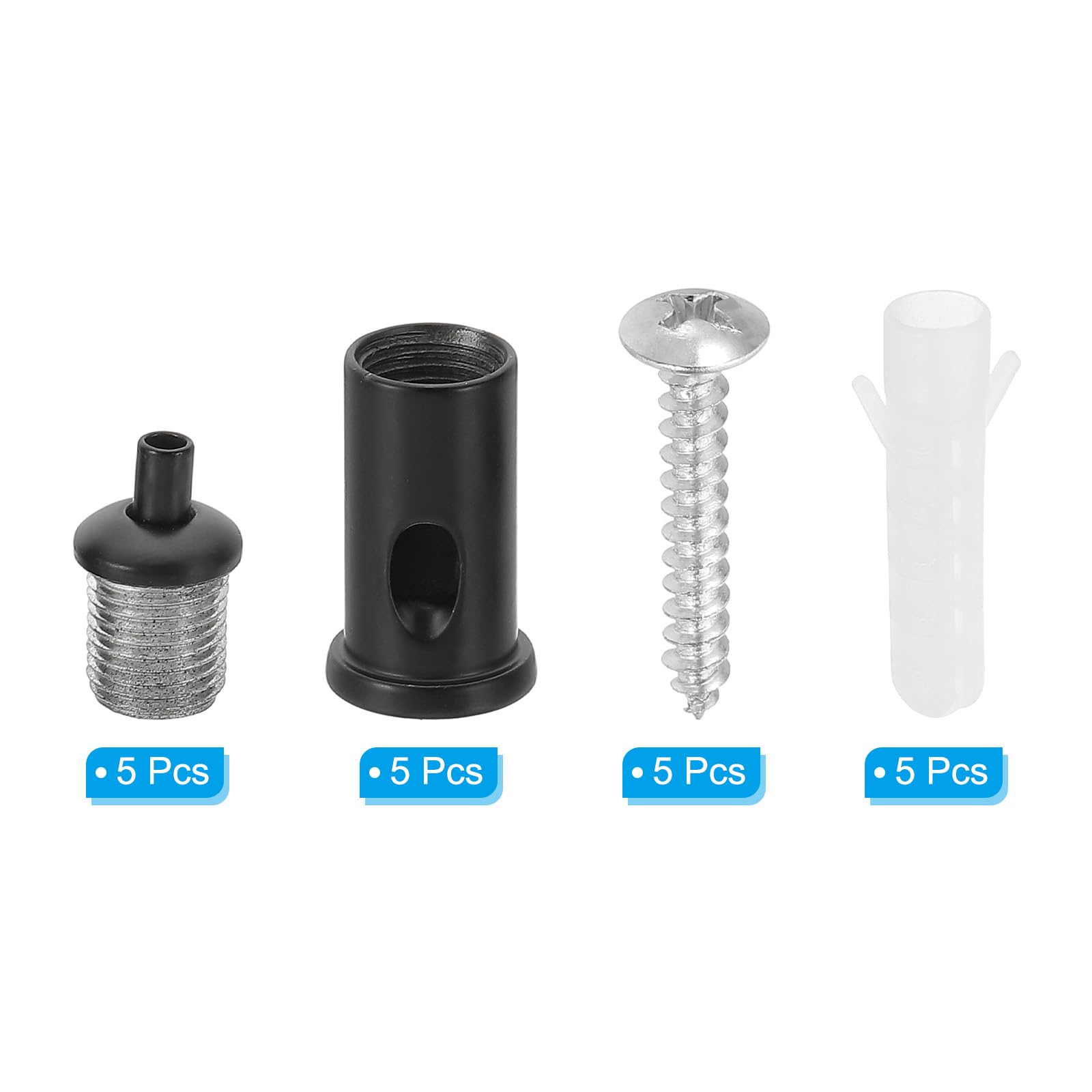PATIKIL Cord Grip Connector 5 Set Adjustable Steel Wire Rope Cable Clamp with Base for Suspending Chandelier Panel Lamp Lighting Accessories - Image 3