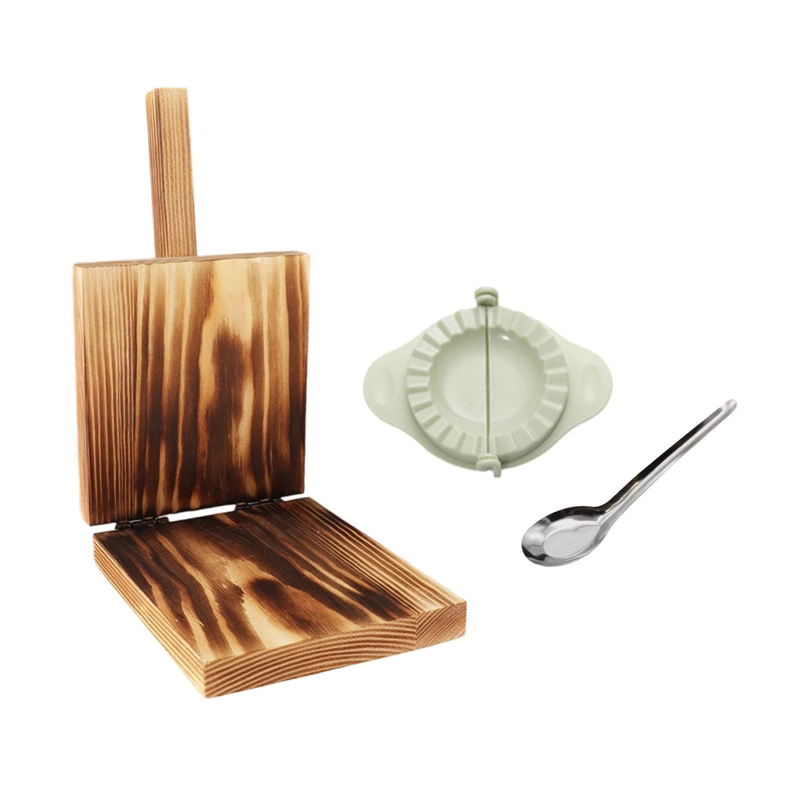 Dumpling Maker Press Kit Wood Dumpling Presser for Ravioli Empanadas Wontons Dark Brown Square-image-40