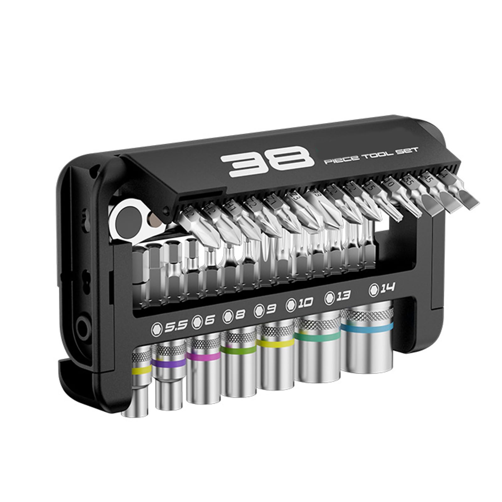 Hsioluted 38 in 1 Professional Ratcheting Socket Wrench Set with Feature Ergonomic Grip Portable Case Socket Wrench Set