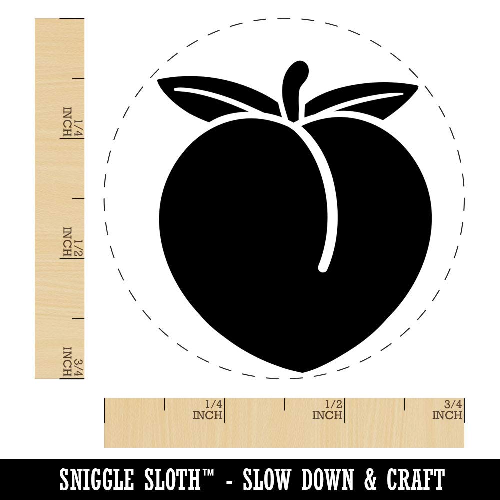 Plump Peach Solid Rubber Stamp for Stamping Crafting Planners - 3/4 Inch Small