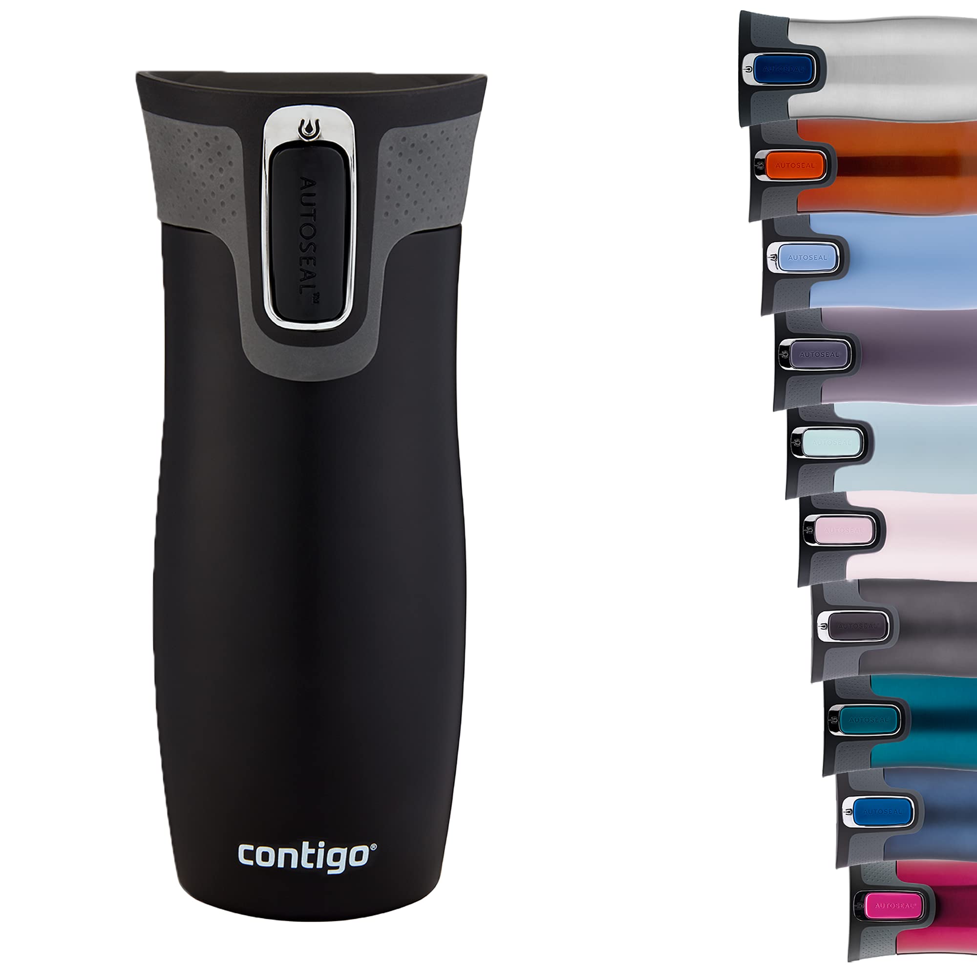 Contigo Thermobecher West Loop Autoseal, Edelstahl Isolierbecher & Trinkflasche Swish Autoseal, große BPA-freie Kunststoff Wasserflasche für Kinder