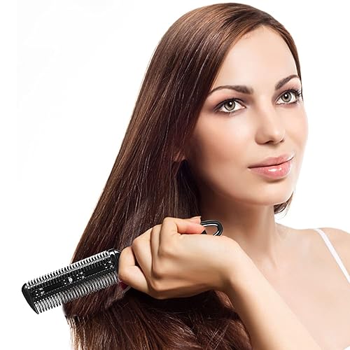 Miniatura 7 de 5 unids profesional recortadora maquinilla de afeitar de doble cara Tijeras de corte de pelo peine delgado cortes de pelo herramienta de corte