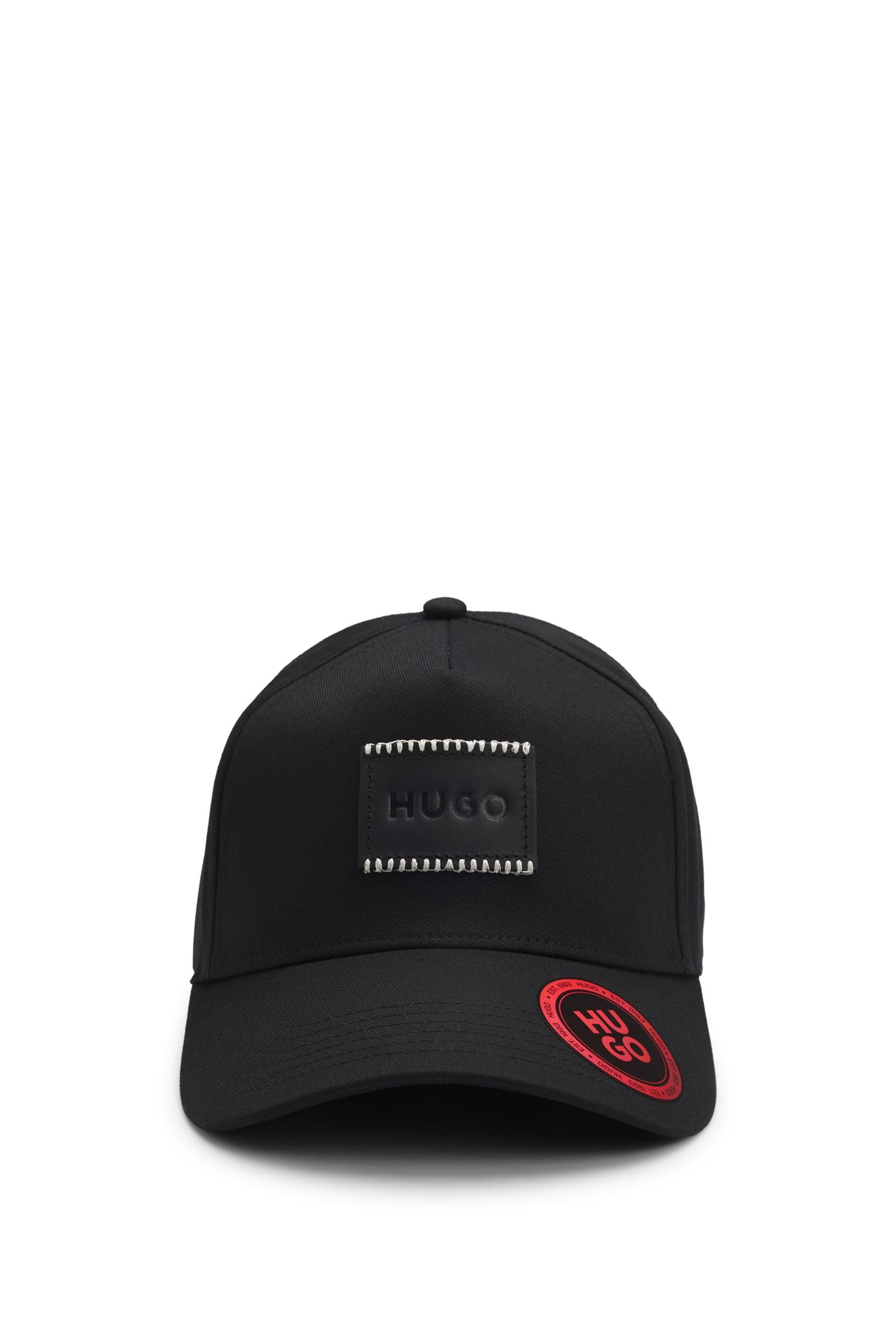 HUGO Mens Jude-SL Cotton-Twill Cap with Logo Patch Black