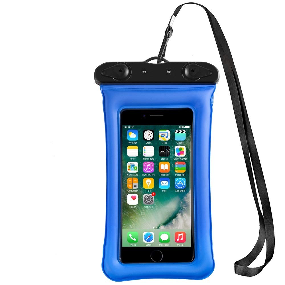Waterproof Phone Pouch, Universal Floating Phone Case Dry Bag Underwater Case for Swimming Boating Skiing Rafting, Compatible with iPhone Xs Max XR 8 7 6S Plus Samsung Galaxy S20 Up to 6.7 inch Blue