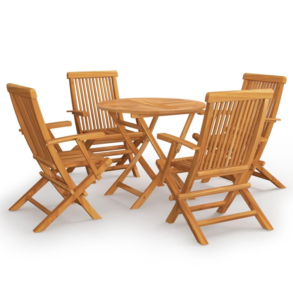 Set di mobili da esterno in teak massiccio 5 pezzi