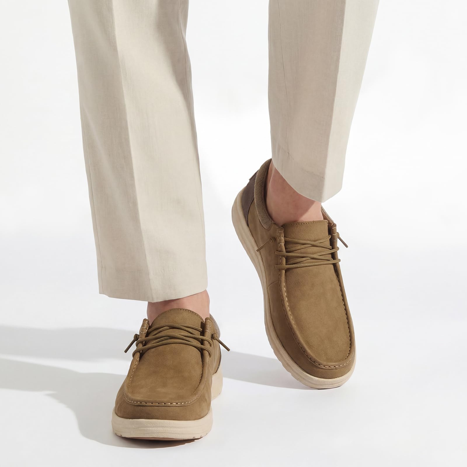 HEEZ Men's Slip On Loafers, Wide Toe Comfortable Casual Shoes for Men Lightweight, Leather Loafer Shoes for Everyday Office Work Travel - 3