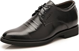 Men's Elevator Shoes 2" Taller Lace up Faux Leather Formal Oxford Dress Footwear Removable Invisible Height Increasing Insole Formal Men