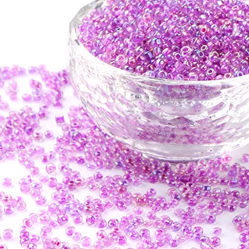 Lot De 1000 Perles De Rocaille Bleu à Reflets Multicolores – Diamètre 2mm (taille 12/0) – Pour Création Bijoux – Origine France