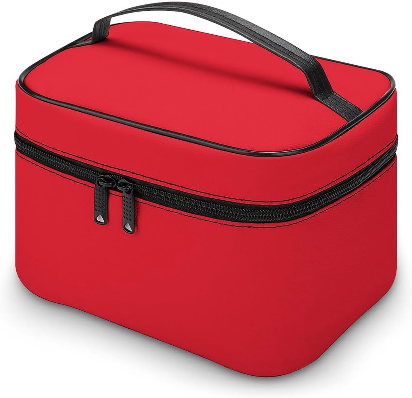 Travel Makeup Bag, Solid Bright Red Cosmetic Bags for Women Large Capacity Waterproof Toiletry Bag Make up Organizer