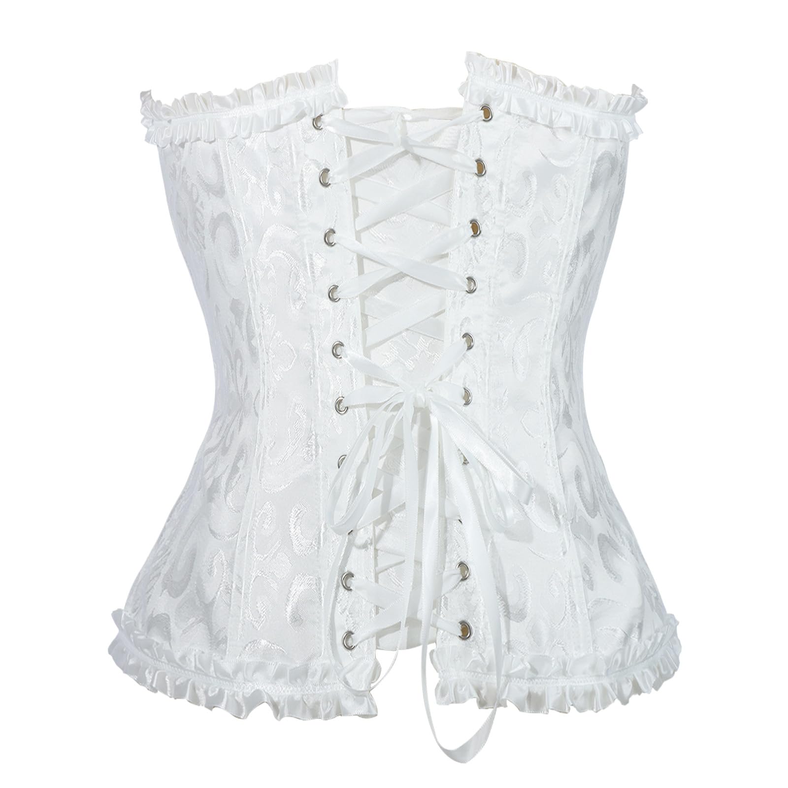 SUKUTU Corsetto Completo da Donna con Decorazioni in pizzo Top aderente in stile Gotico retrò con chiusura Frontale e Biancheria intima Aderente