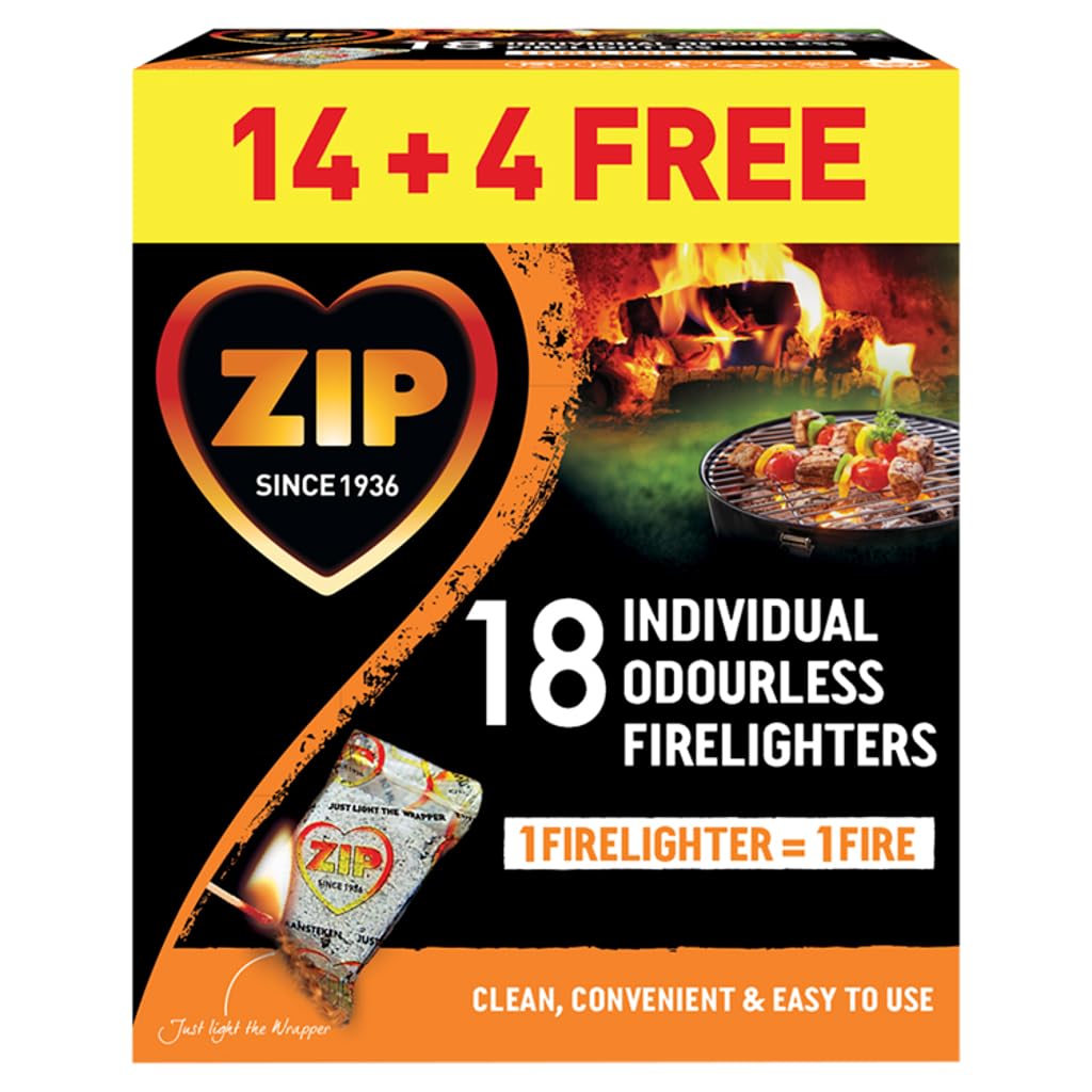 B&Q - 18  Fire Lighters Individual Odourless Firelighters Cubes Instant Light Bbq