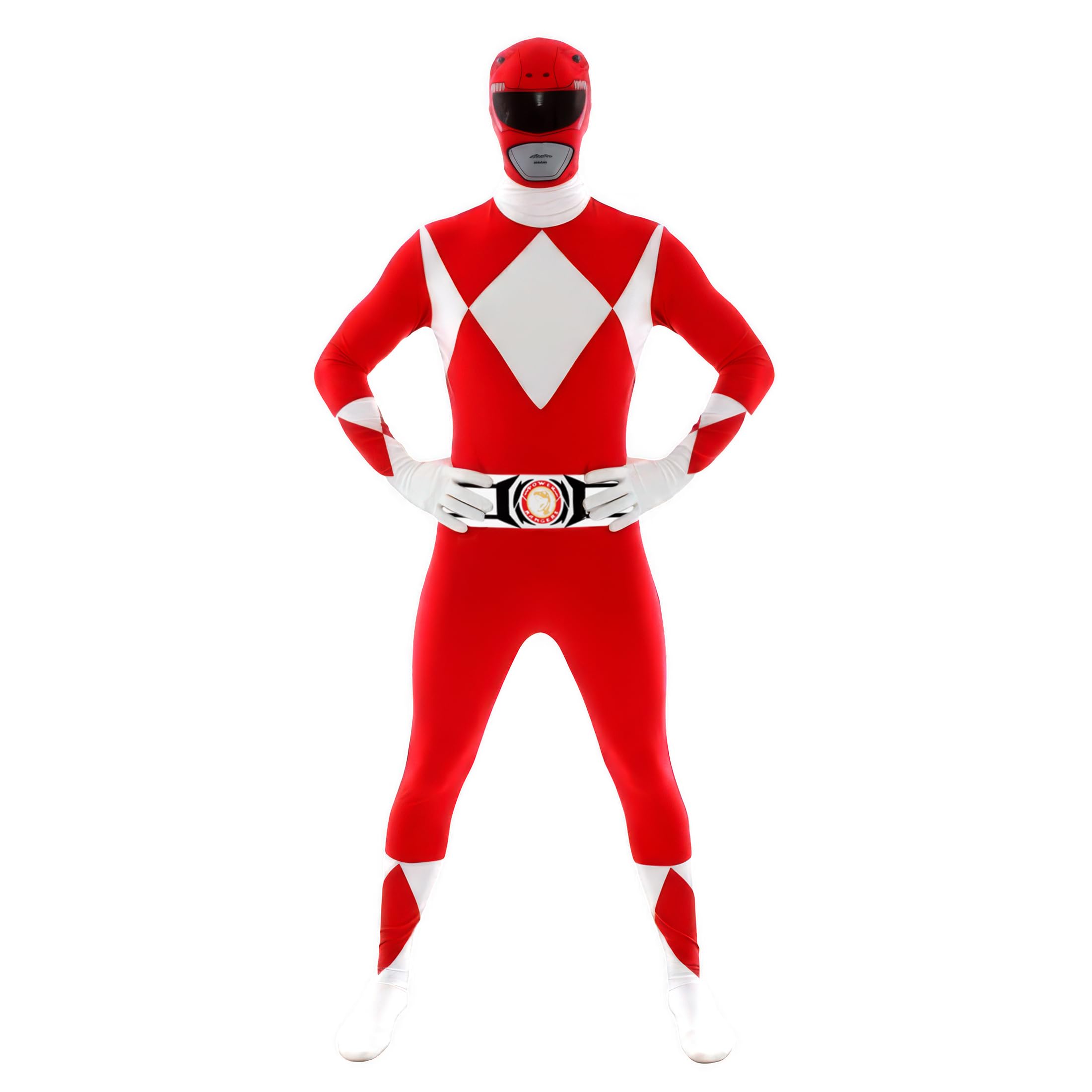 Morphsuits Power Ranger Costume - Adult Red Ranger Suit, Men's L - Polyester