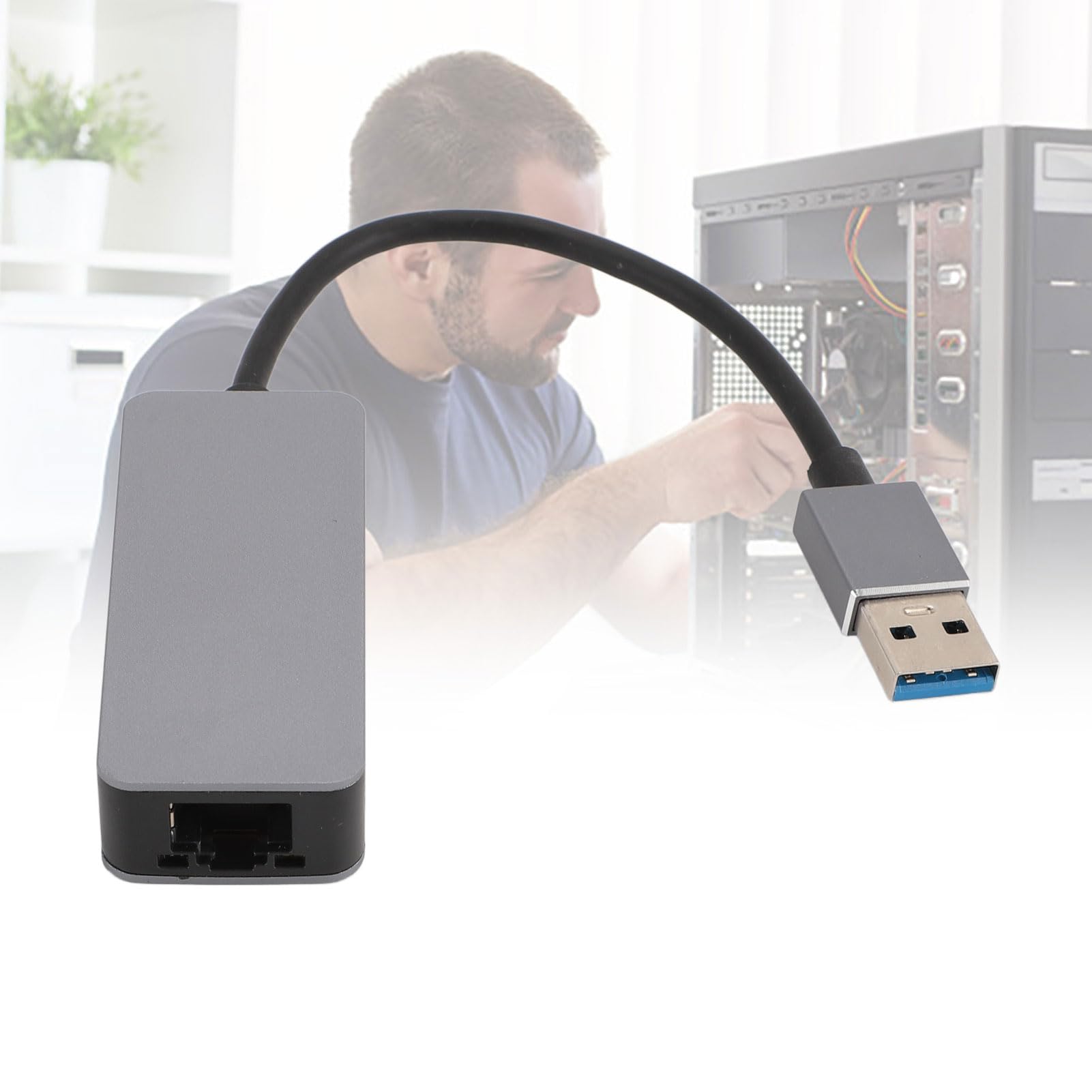 Adaptateur USB vers Ethernet, USB 3.0 vers RJ45 Gigabit Ethernet LAN, adaptateur Internet RJ45 2500M compatible avec XP, OS X, Linux