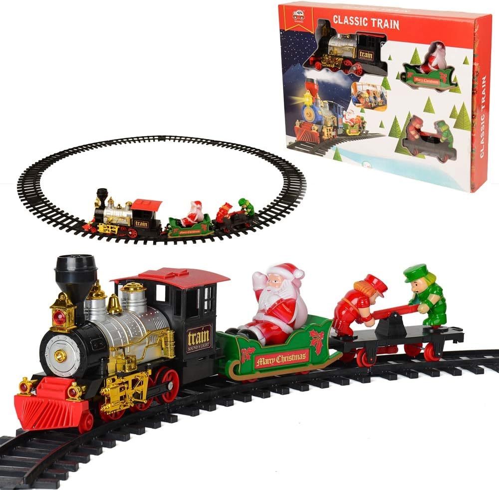 Classic Christmas Train Set with Railway Tracks, Lights and Sounds