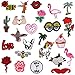 Iron On Patches 24 Pieces - Assorted Cool Patches Fabric Embroidered Patches Motif Applique Kit Decoration, DIY Sew on Patch For Clothing, Jeans Jacket, Handbag, Backpacks, Skirts, Canvas Shoes, Caps