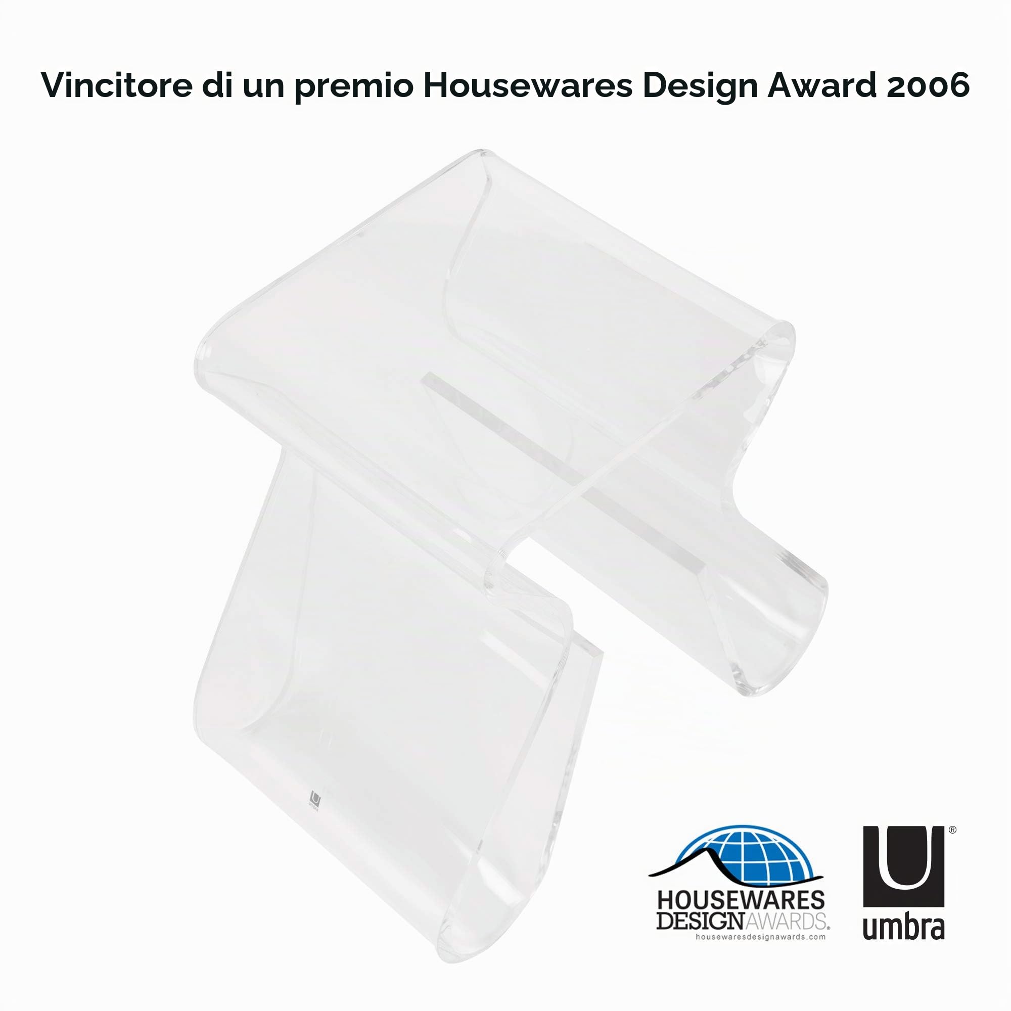 Umbra Magino Sgabello e Portariviste, Acrilico, Trasparente
