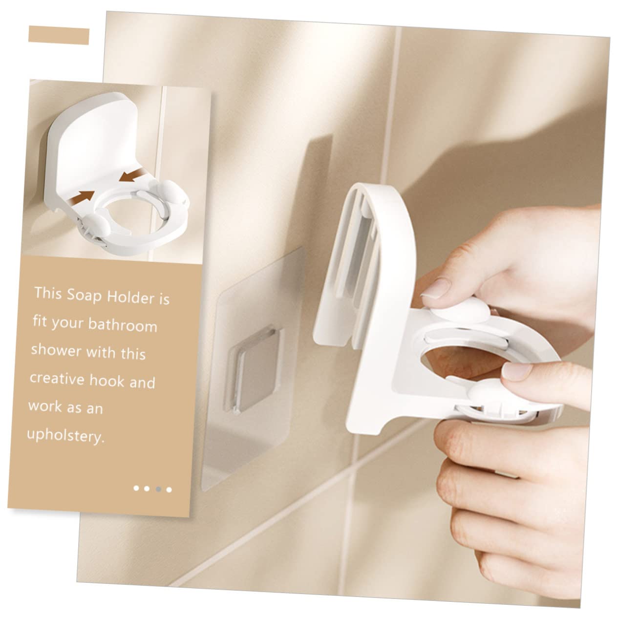 FONDOTIN Bathroom Shampoo Holder Rack Shower Gel Dispenser Wall Mount Adhesive Bottle Holders