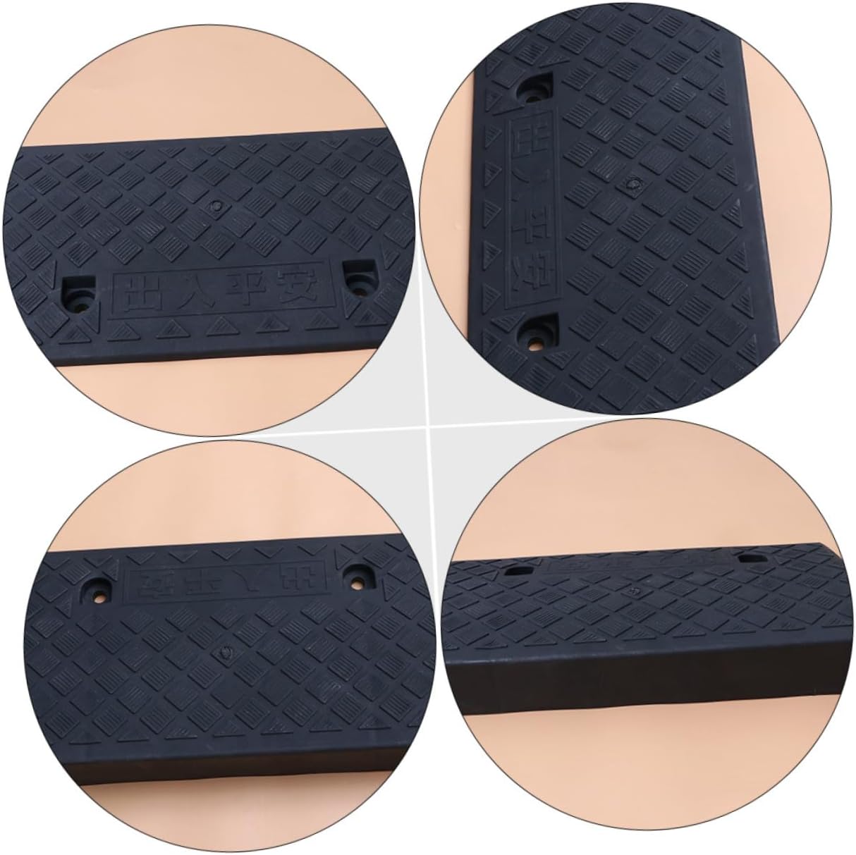 ABOOFAN Car Curb Ramp 50x27x9cm Black Rubber Triangular Loading Ramp for Driveway Sidewalk Use